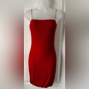 Elegant Red Spaghetti Strap Dress